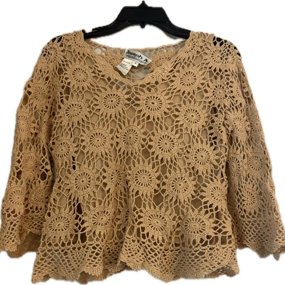 Joseph A Tops - Joseph Tan Crochet Blouse